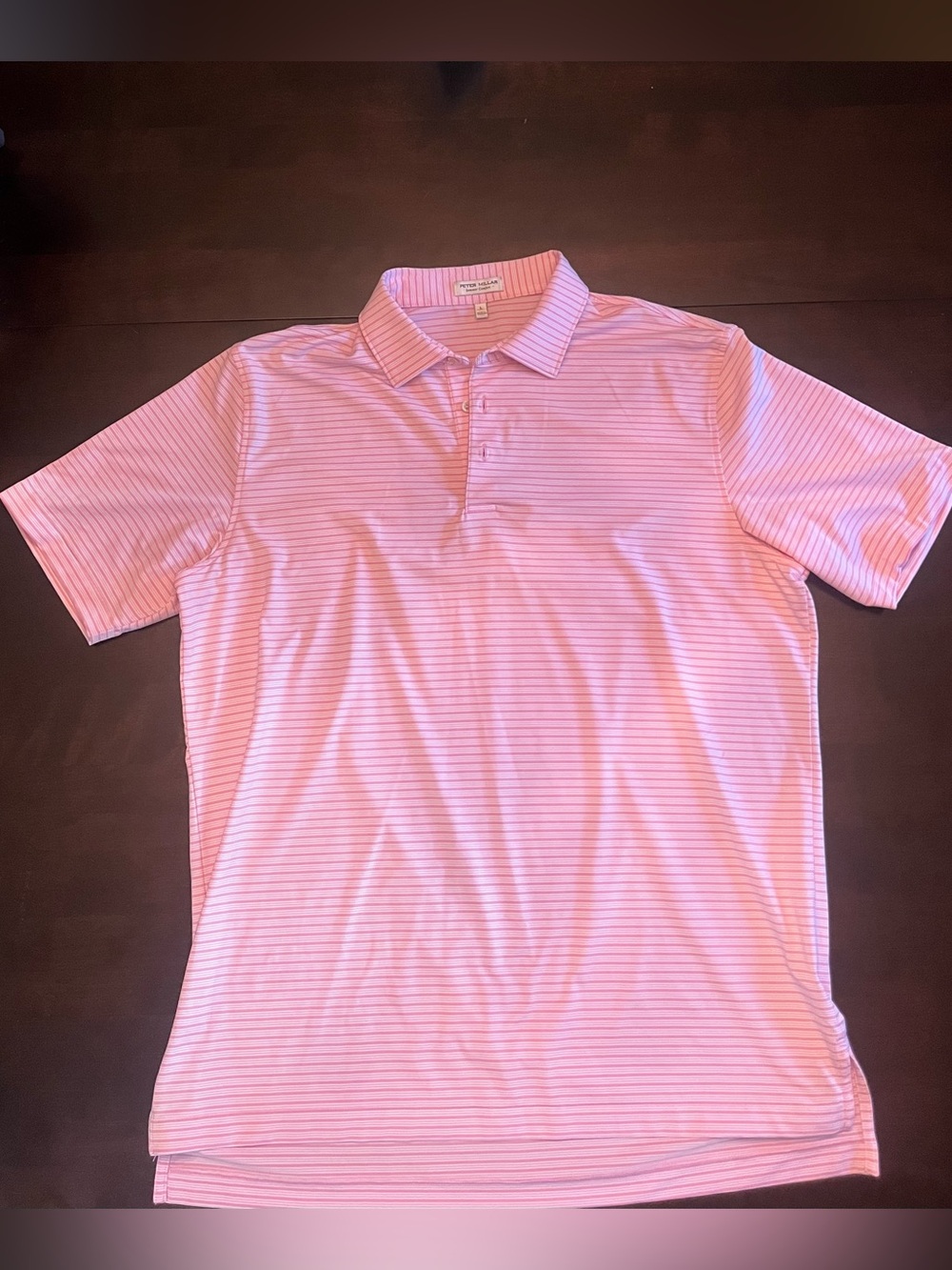 Peter Millar pink stripe polo in L Men’s